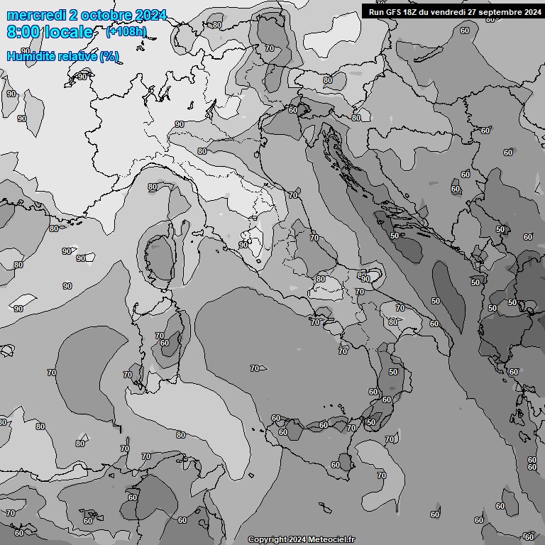 Modele GFS - Carte prvisions 