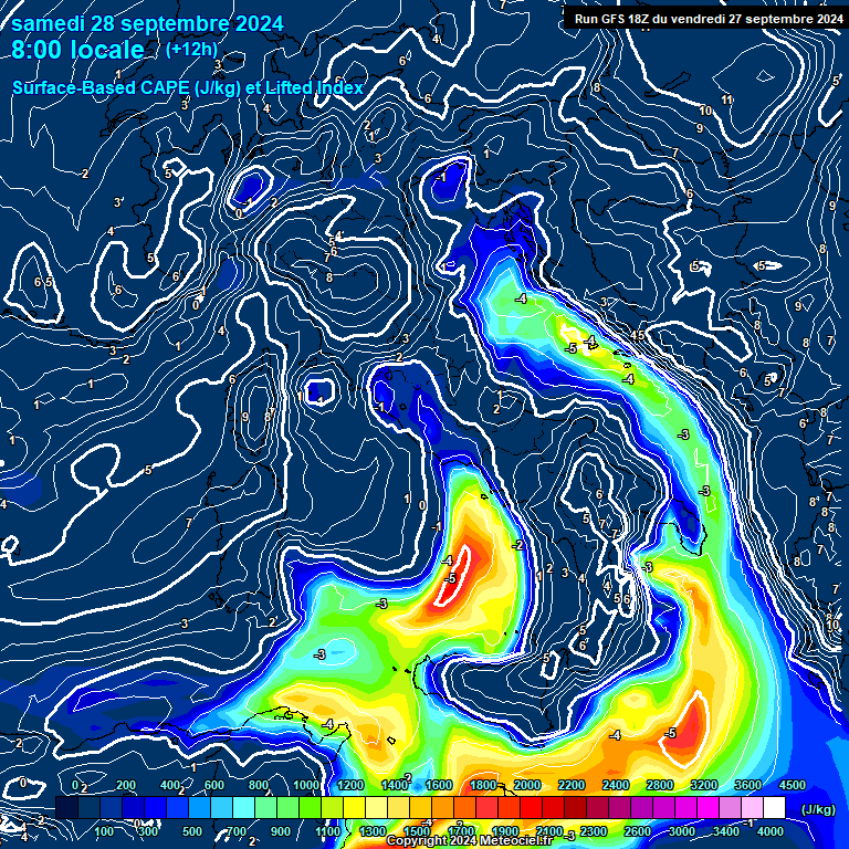 Modele GFS - Carte prvisions 