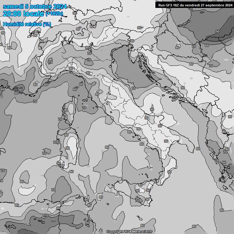 Modele GFS - Carte prvisions 