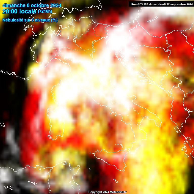 Modele GFS - Carte prvisions 