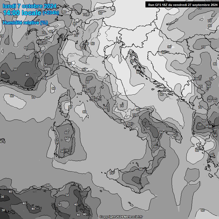 Modele GFS - Carte prvisions 