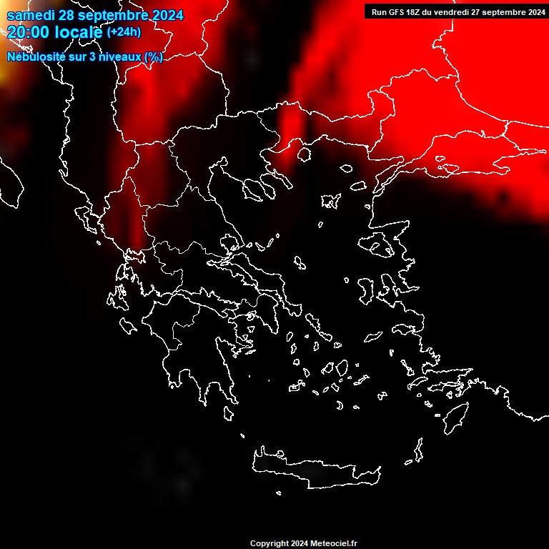 Modele GFS - Carte prvisions 