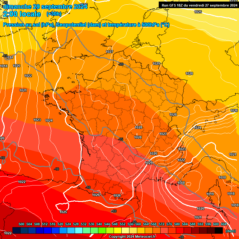 Modele GFS - Carte prvisions 