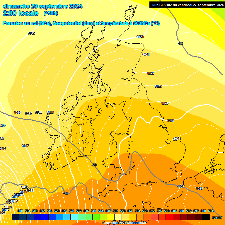 Modele GFS - Carte prvisions 