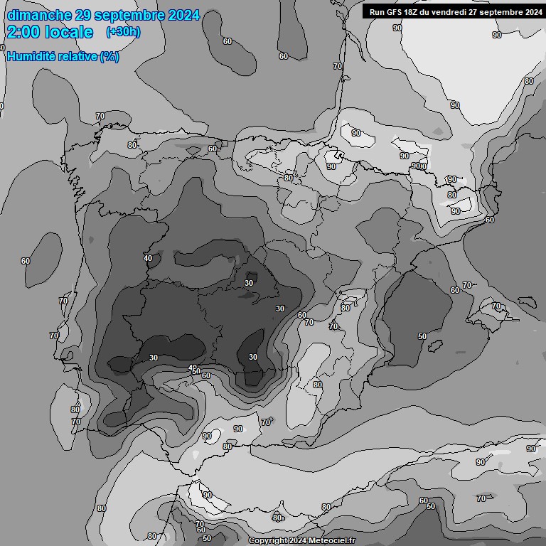 Modele GFS - Carte prvisions 