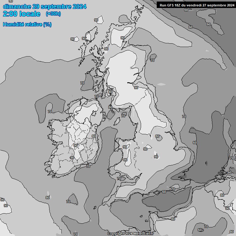 Modele GFS - Carte prvisions 