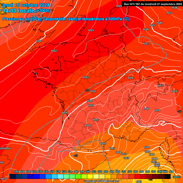 Modele GFS - Carte prvisions 