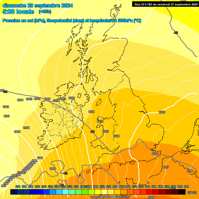 Modele GFS - Carte prvisions 