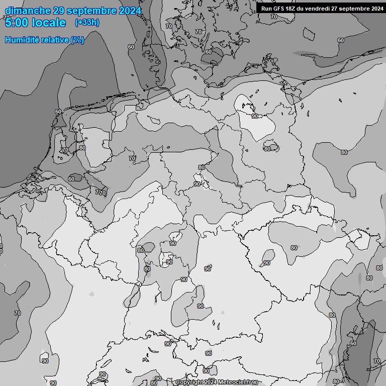 Modele GFS - Carte prvisions 