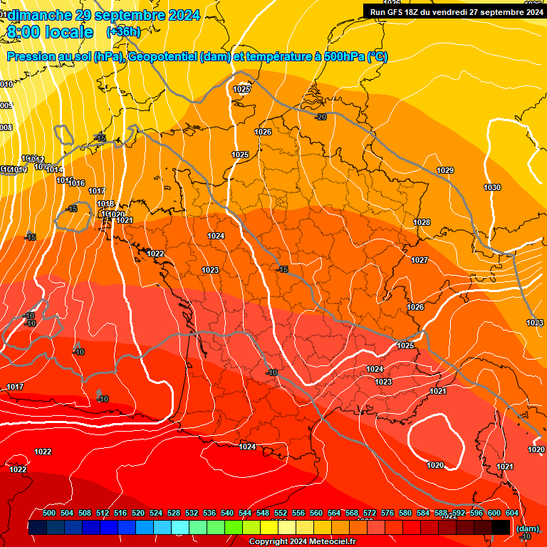 Modele GFS - Carte prvisions 