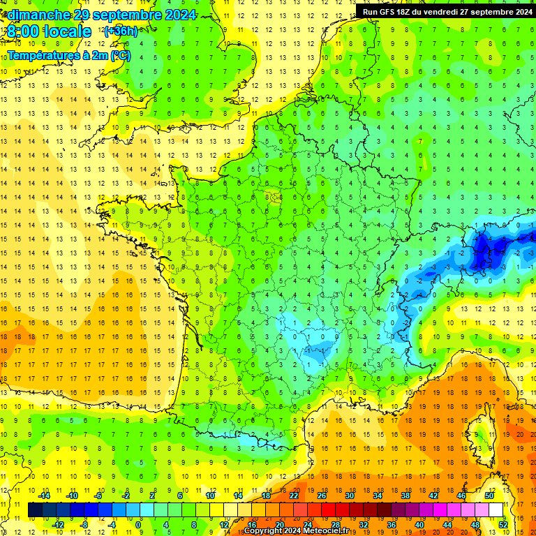 Modele GFS - Carte prvisions 