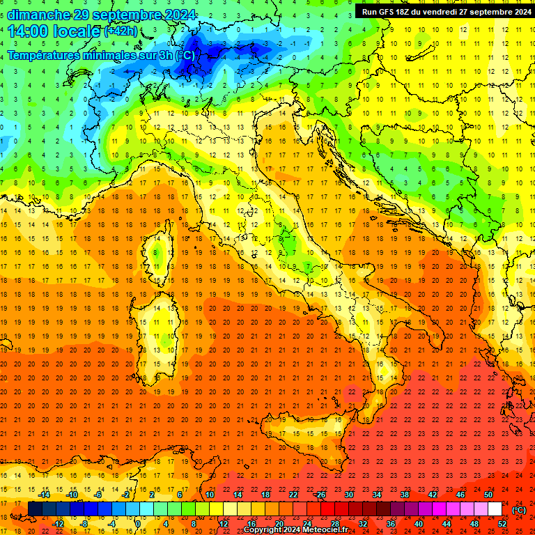 Modele GFS - Carte prvisions 