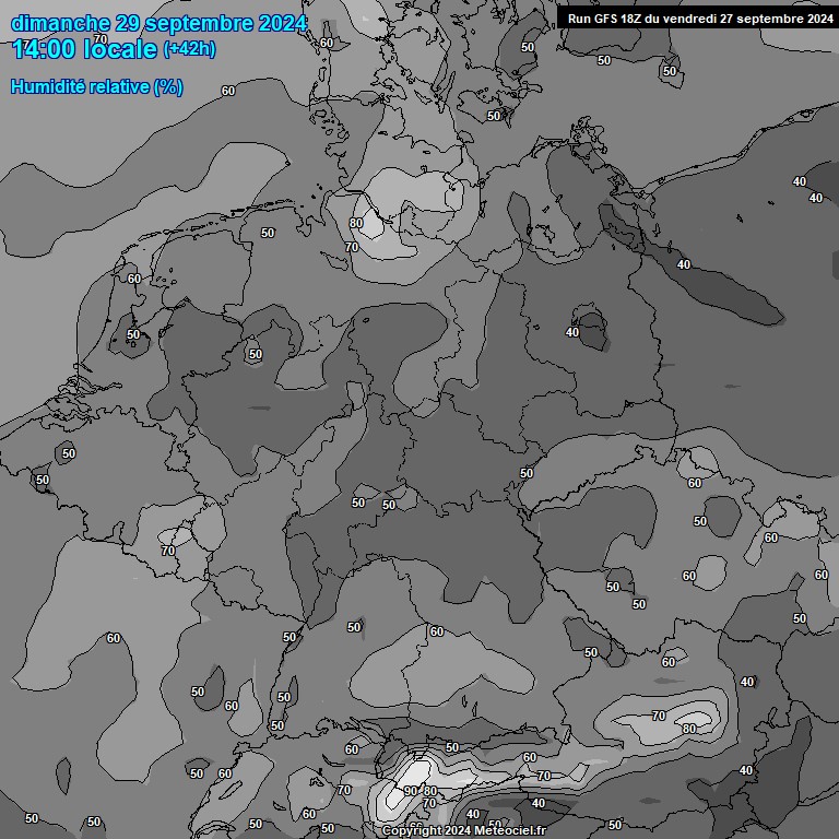 Modele GFS - Carte prvisions 