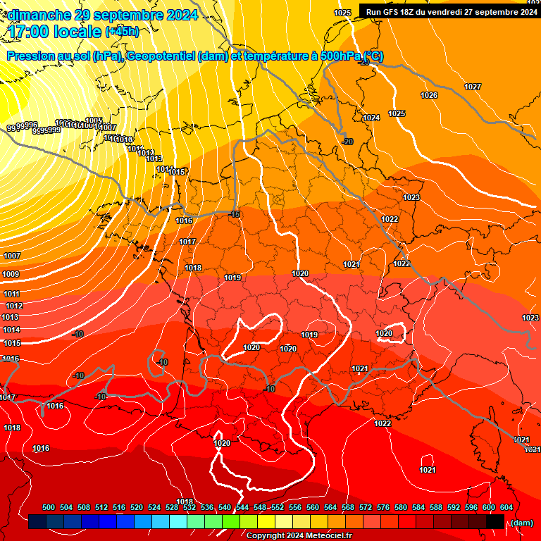 Modele GFS - Carte prvisions 