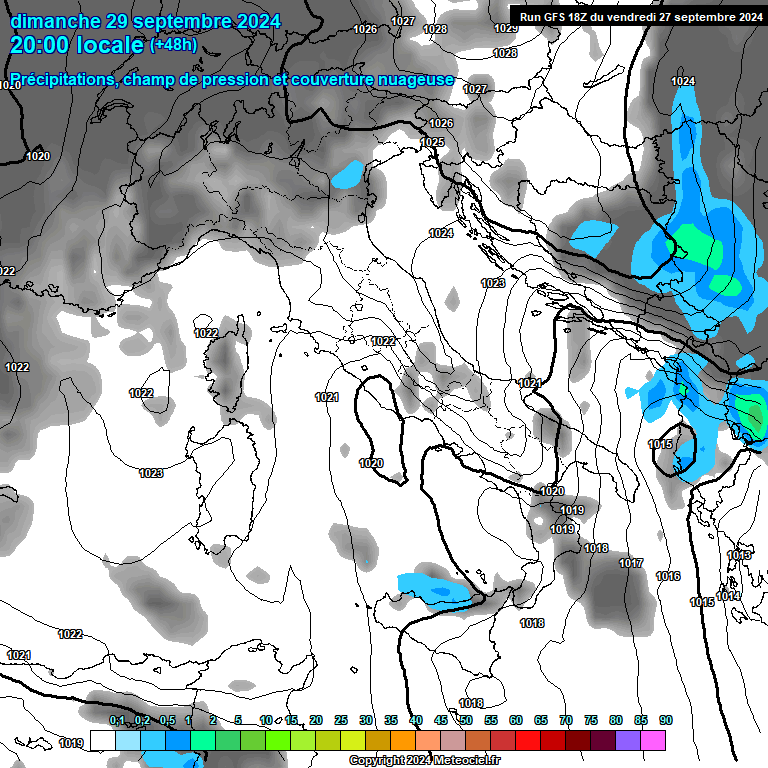 Modele GFS - Carte prvisions 