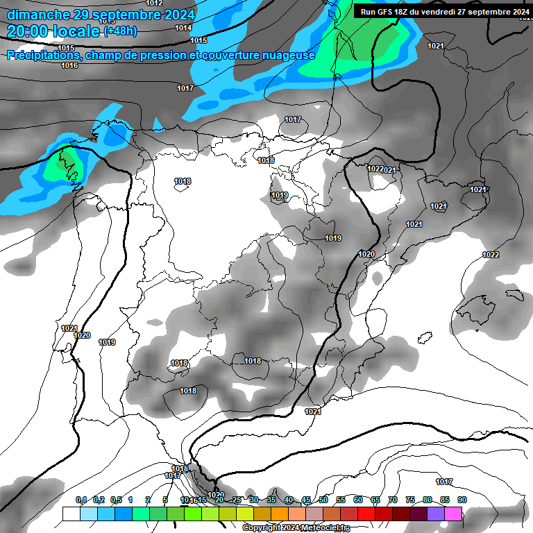 Modele GFS - Carte prvisions 