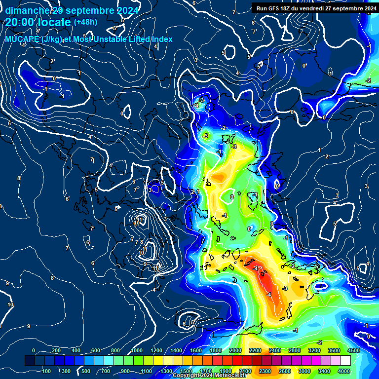 Modele GFS - Carte prvisions 