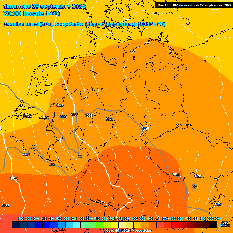 Modele GFS - Carte prvisions 