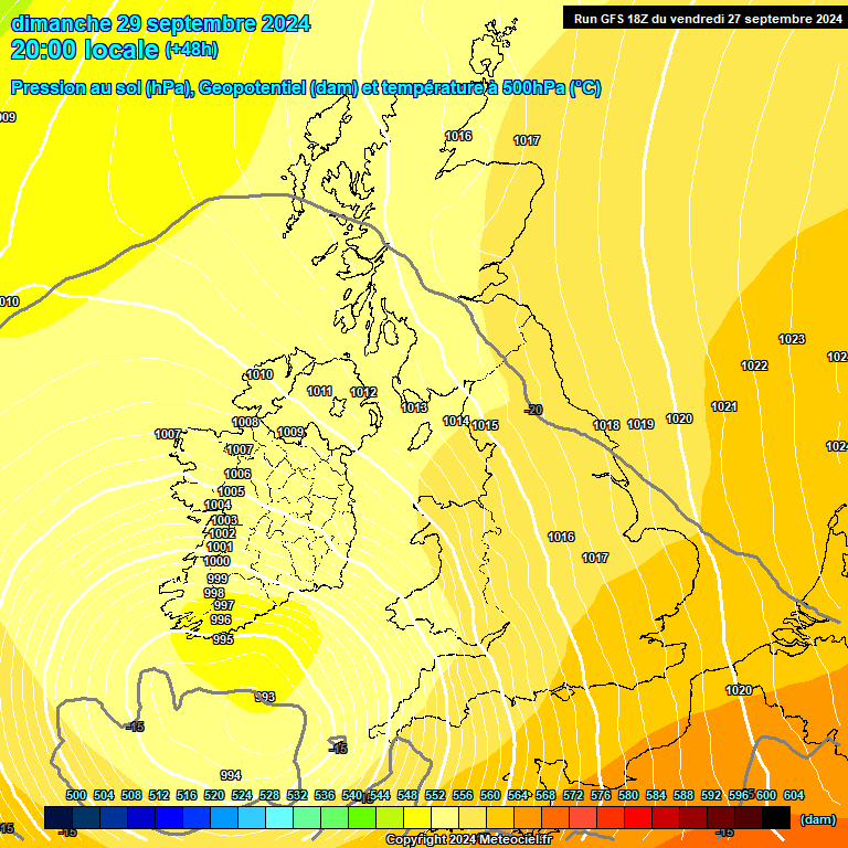 Modele GFS - Carte prvisions 