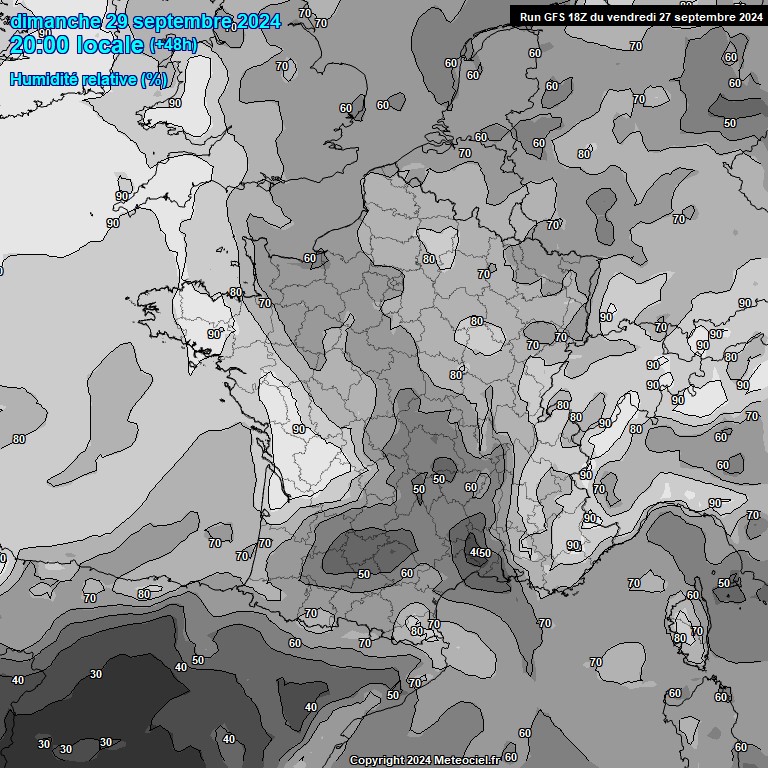 Modele GFS - Carte prvisions 