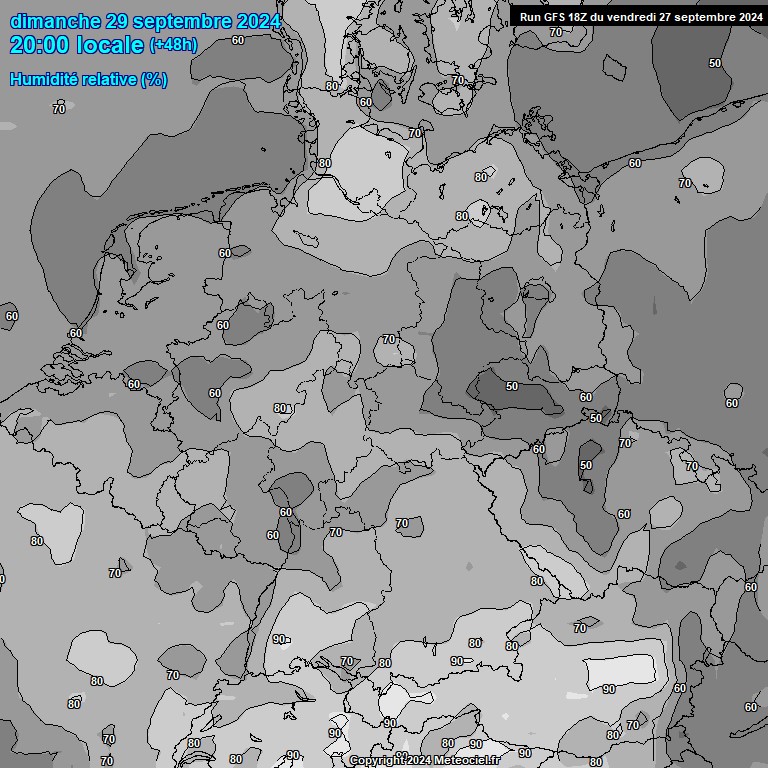 Modele GFS - Carte prvisions 