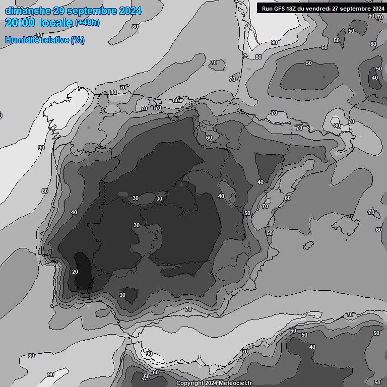 Modele GFS - Carte prvisions 