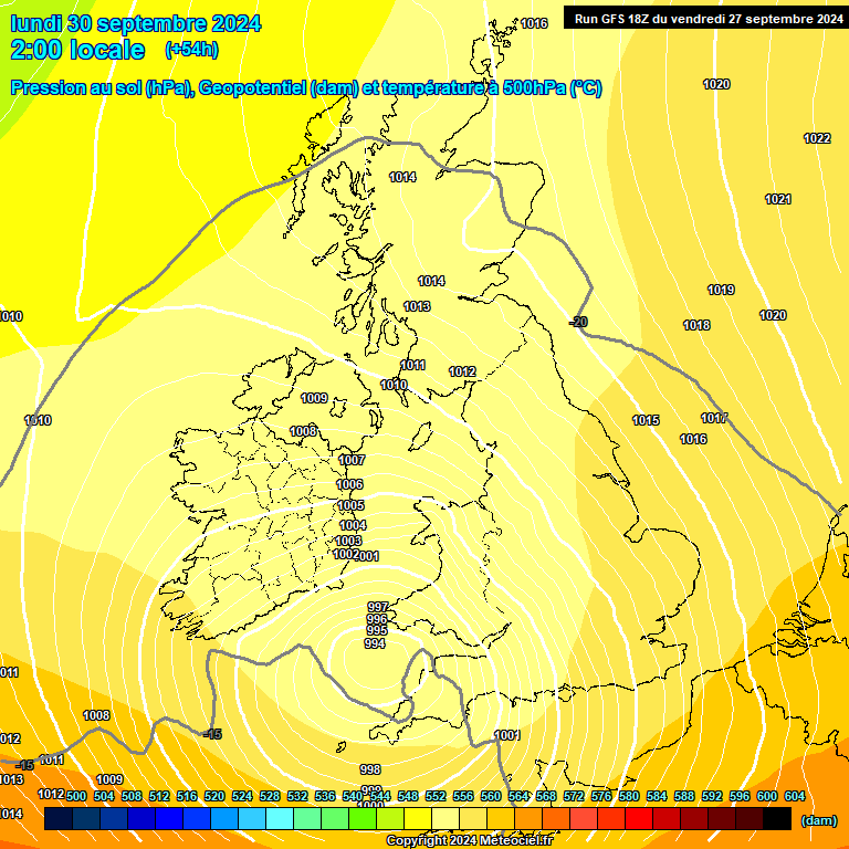 Modele GFS - Carte prvisions 