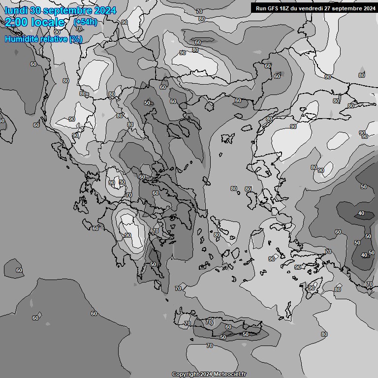 Modele GFS - Carte prvisions 