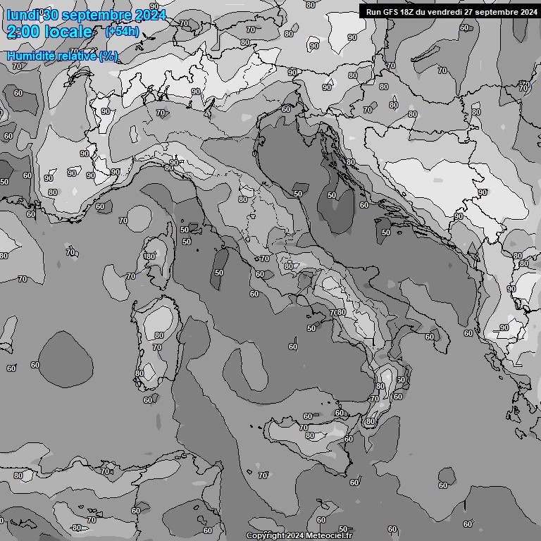 Modele GFS - Carte prvisions 