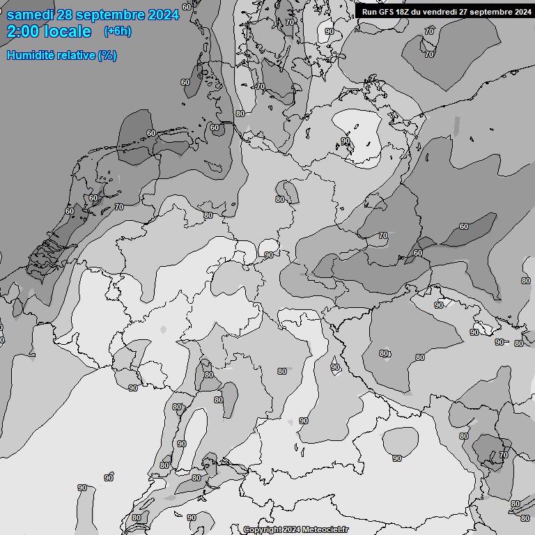 Modele GFS - Carte prvisions 