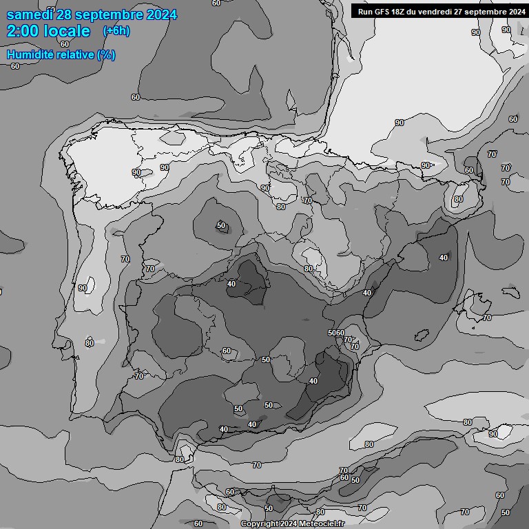 Modele GFS - Carte prvisions 