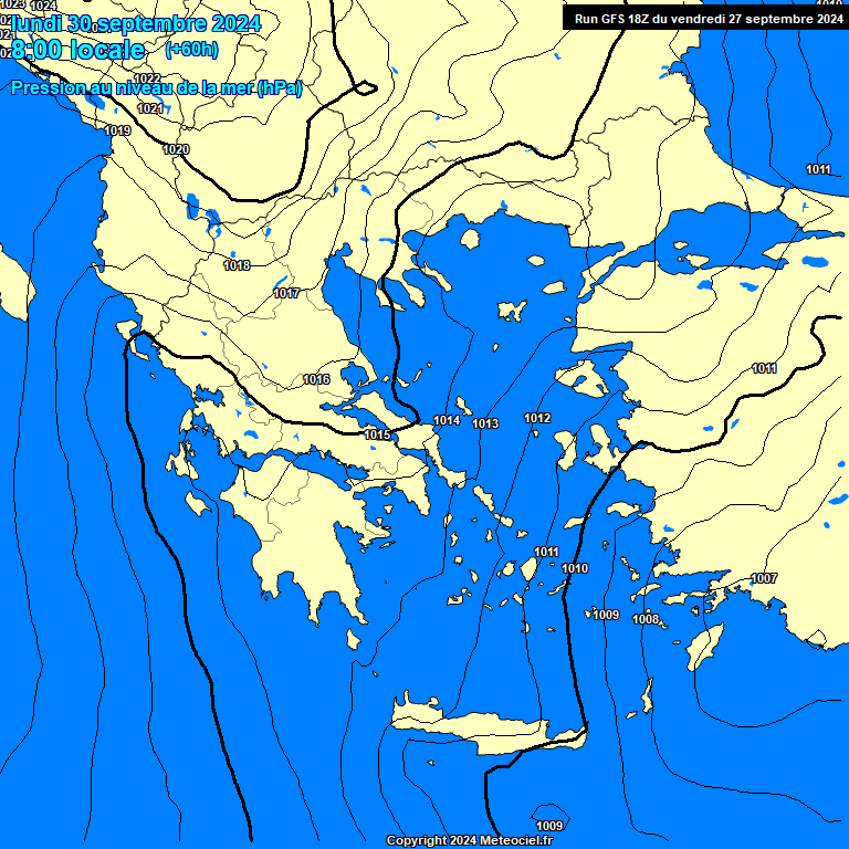 Modele GFS - Carte prvisions 