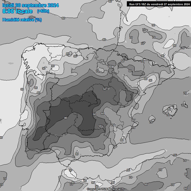 Modele GFS - Carte prvisions 