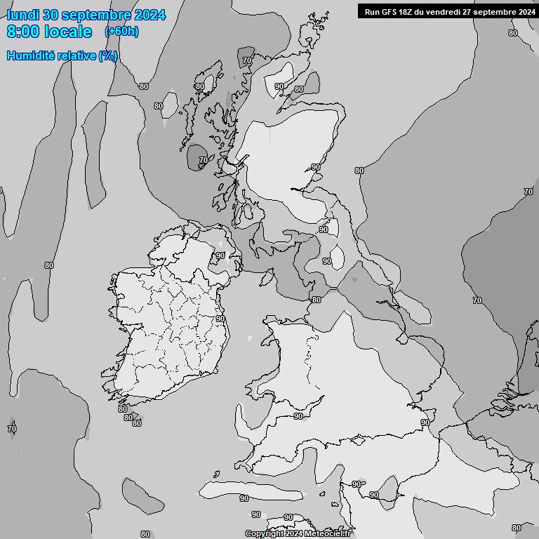 Modele GFS - Carte prvisions 