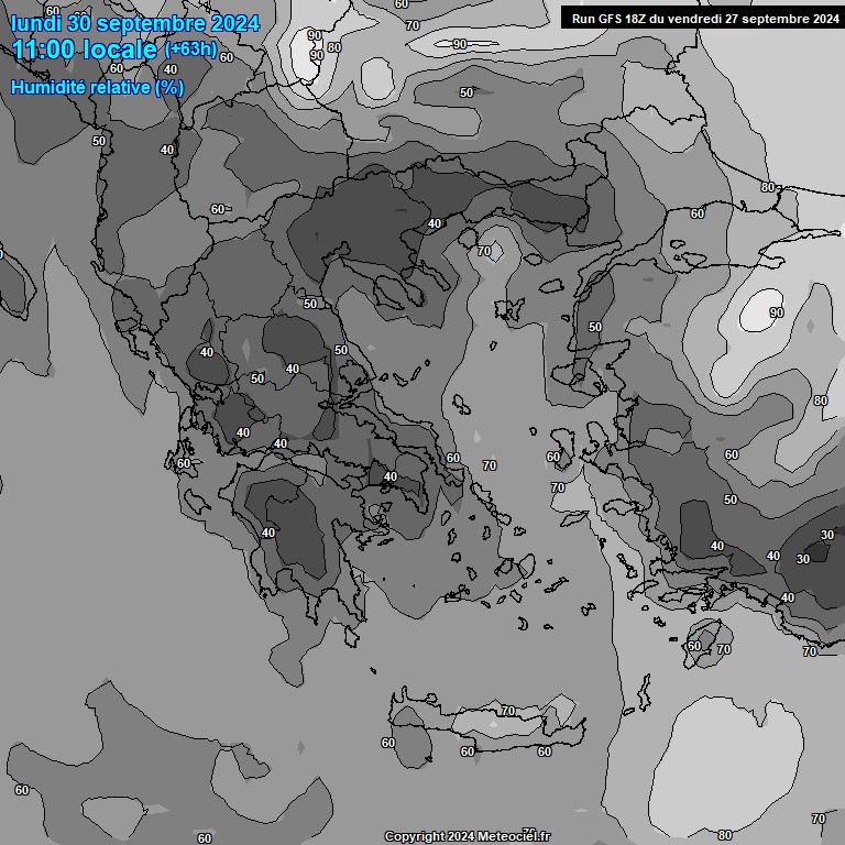 Modele GFS - Carte prvisions 