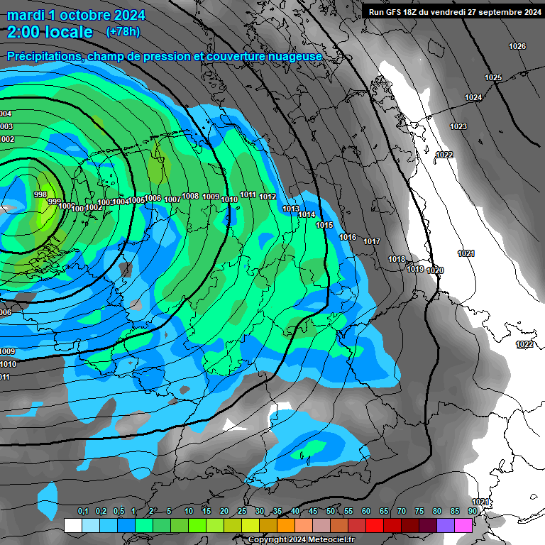 Modele GFS - Carte prvisions 