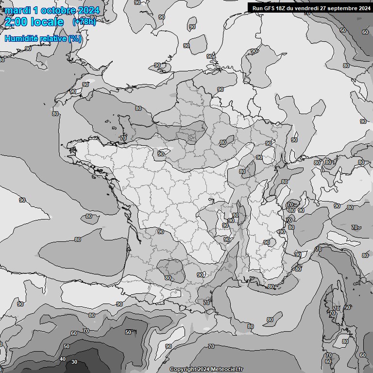 Modele GFS - Carte prvisions 