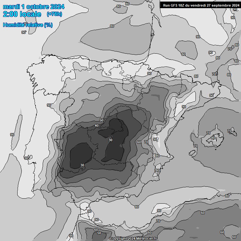 Modele GFS - Carte prvisions 