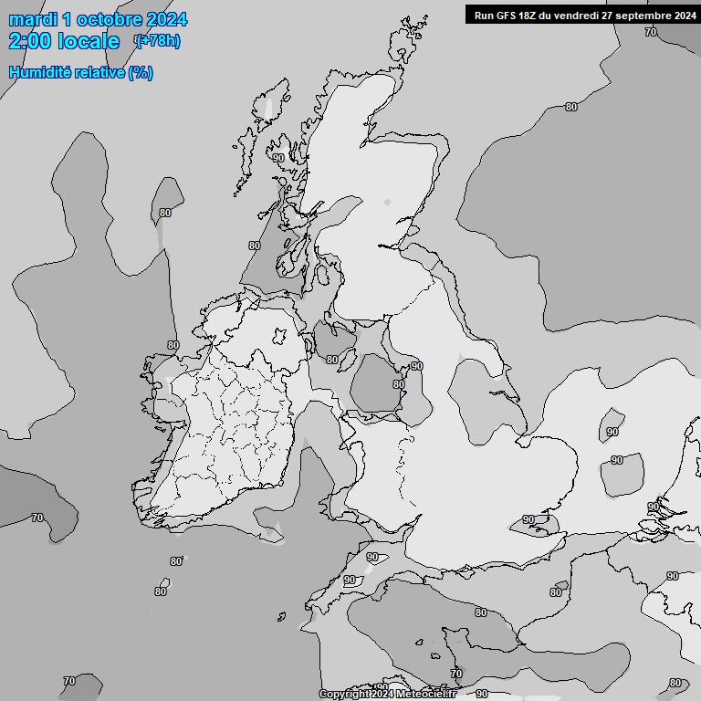 Modele GFS - Carte prvisions 