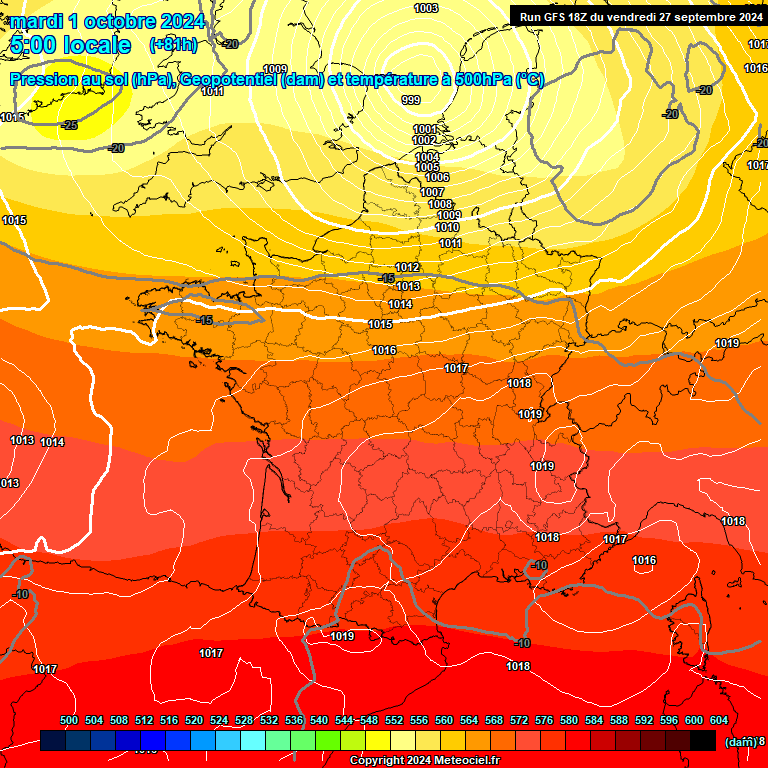 Modele GFS - Carte prvisions 