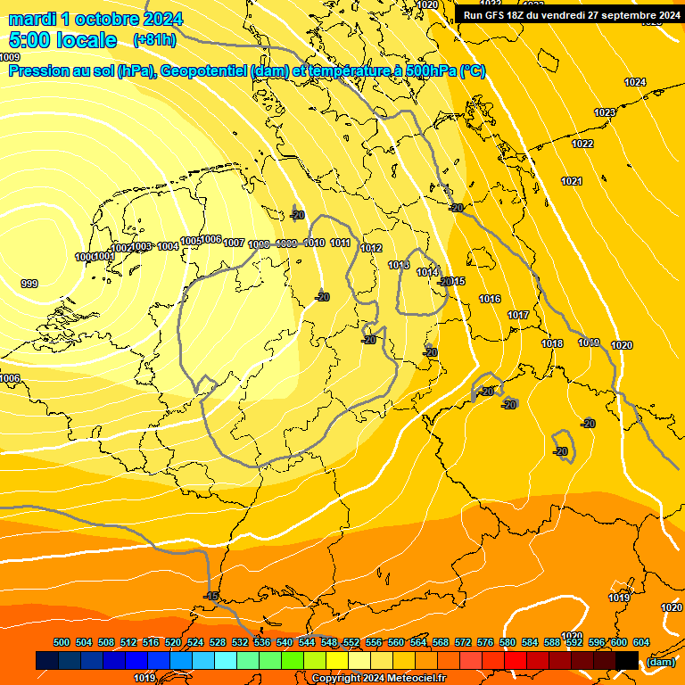 Modele GFS - Carte prvisions 