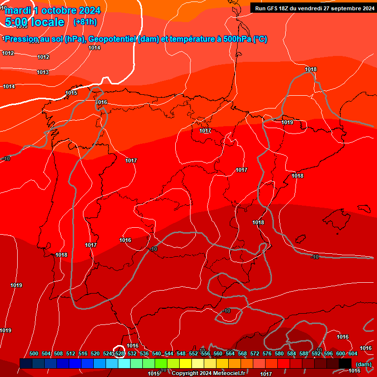 Modele GFS - Carte prvisions 