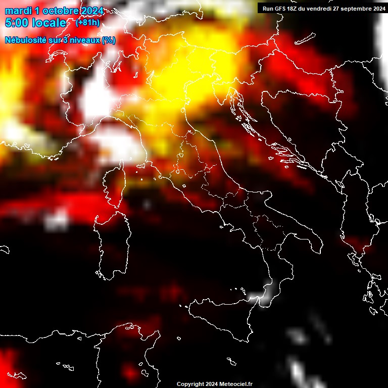 Modele GFS - Carte prvisions 