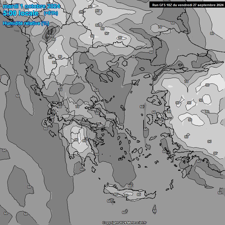 Modele GFS - Carte prvisions 