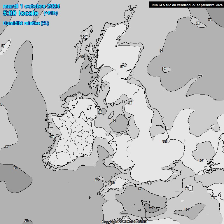 Modele GFS - Carte prvisions 