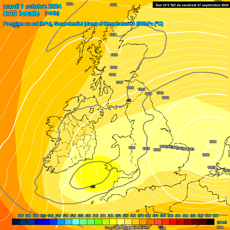 Modele GFS - Carte prvisions 