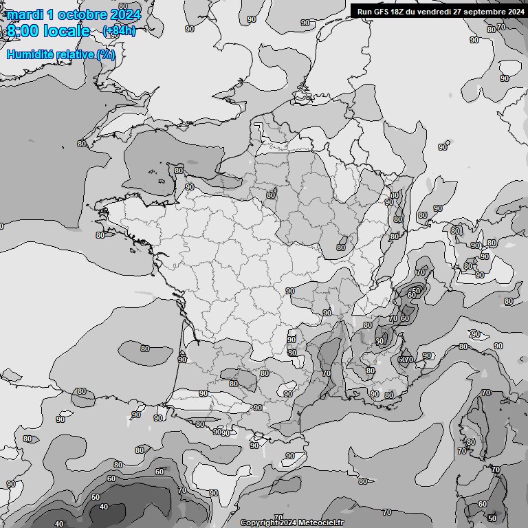 Modele GFS - Carte prvisions 