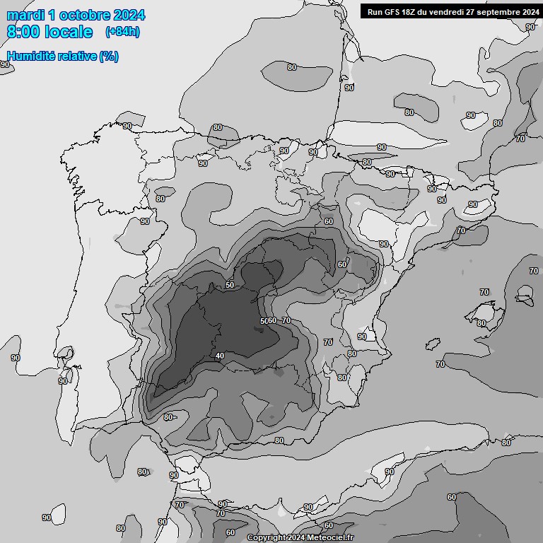 Modele GFS - Carte prvisions 