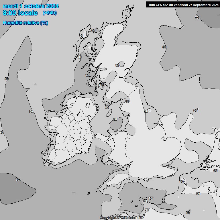 Modele GFS - Carte prvisions 