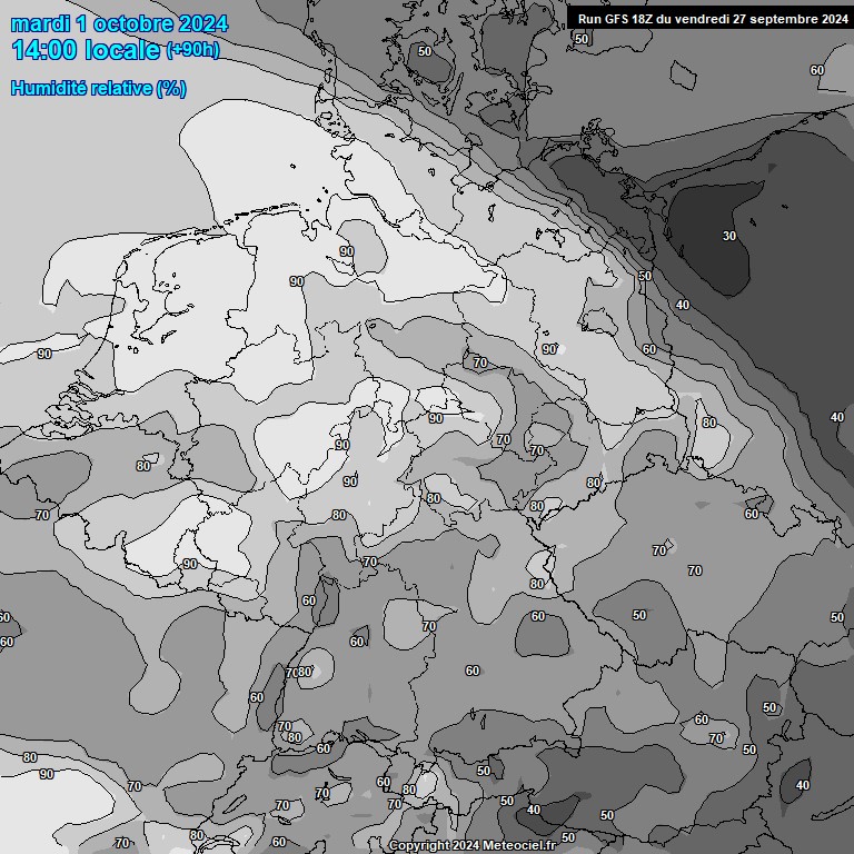 Modele GFS - Carte prvisions 